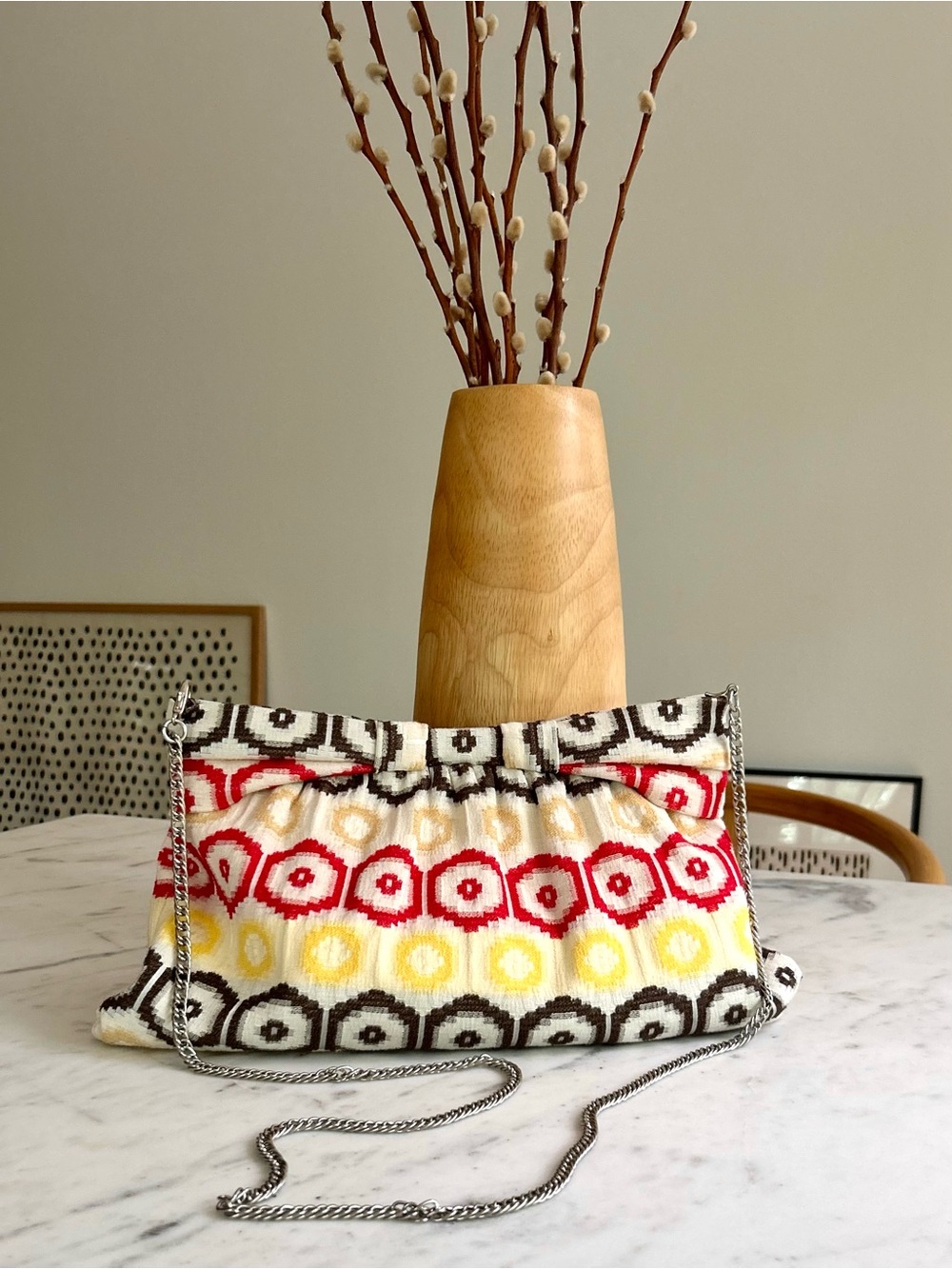 Hand Crafted UPCYCLED fabric Shoulder bag Purse